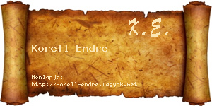 Korell Endre névjegykártya